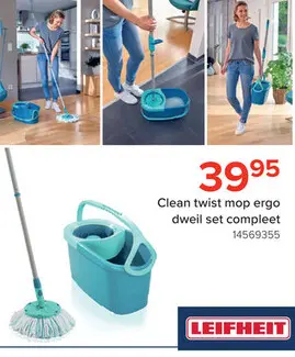 Promotie: Leifheit Clean Twist Disc Mop Ergo - Complete dweilset