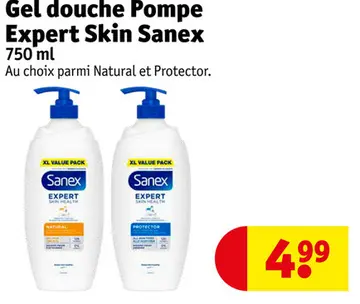 Offre: Gel douche Pompe Expert Skin Sanex
