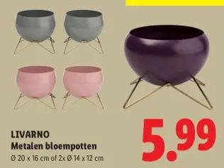 Aanbieding: Metalen bloempotten