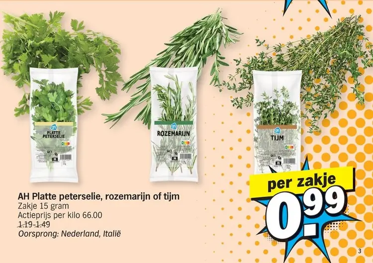 Promotie: Platte peterselie, rozemarijn of tijm