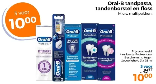 Aanbieding: Oral-B tandpasta, tandenborstel en floss