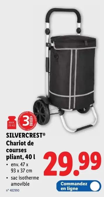Offre: Chariot de courses pliant