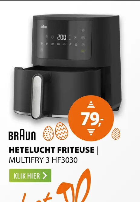 Aanbieding: Braun HF3030 MultiFry 3 Zwart