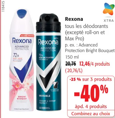 Offre: Tous les déodorants