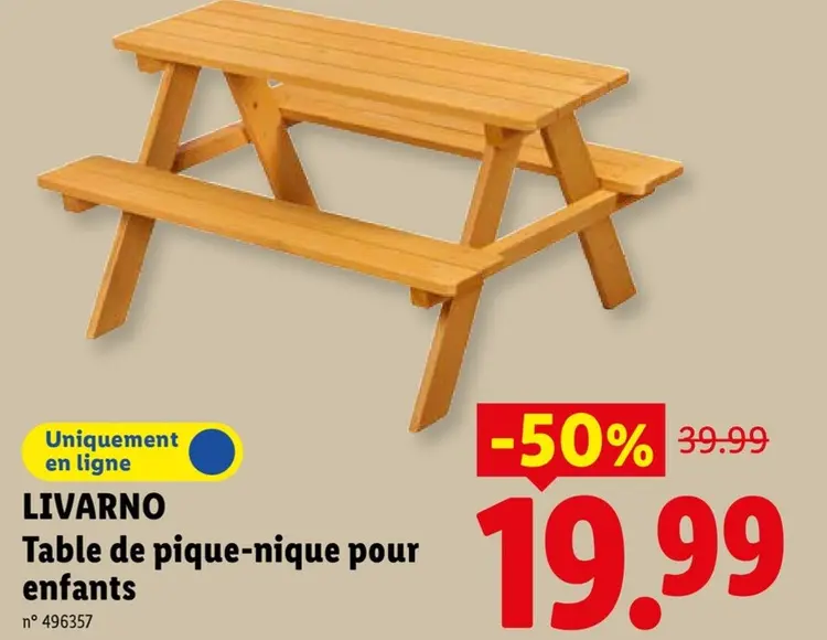 Offre: Table de pique-nique pour enfants