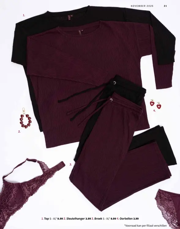 Aanbieding: Top, sleutelhanger, broek of oorbellen