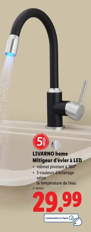 Offre: Mitigeur d'évier à LED