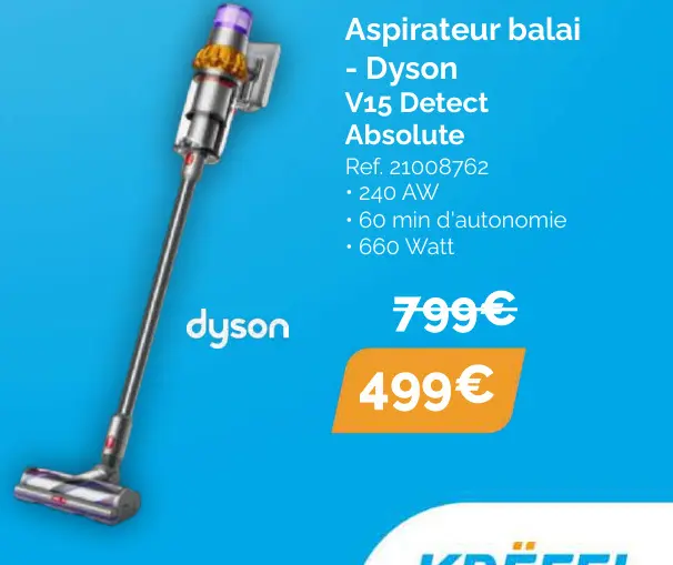 Offre: Aspirateur - Dyson V15 Detect Absolute