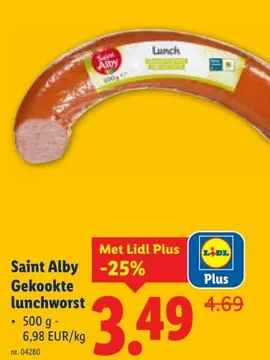 Aanbieding: Gekookte lunchworst