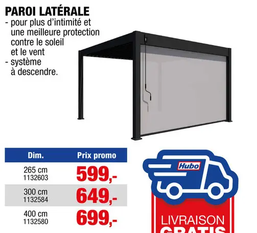 Offre: Neo pavillon pare-vent rabattable 265cm anthracite