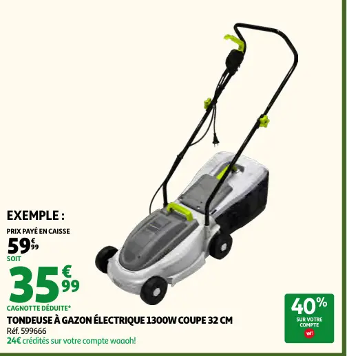 Promotie: Tondeuse à gazon électrique