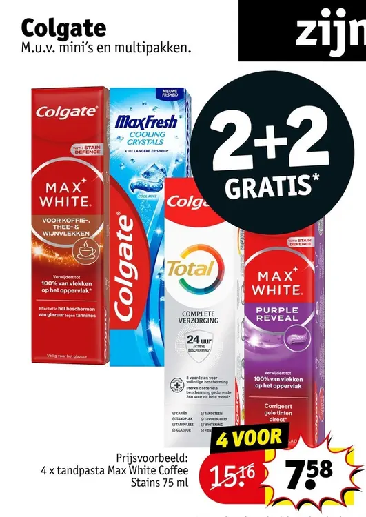Promotie: Tandpasta Max White Coffee Stains