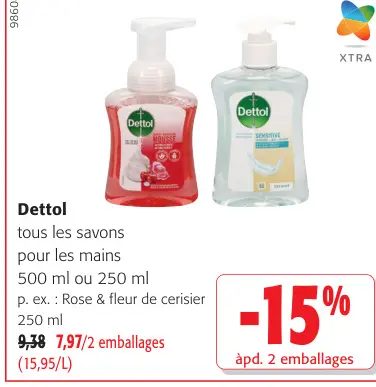 Offre: Tous les savons pour les mains