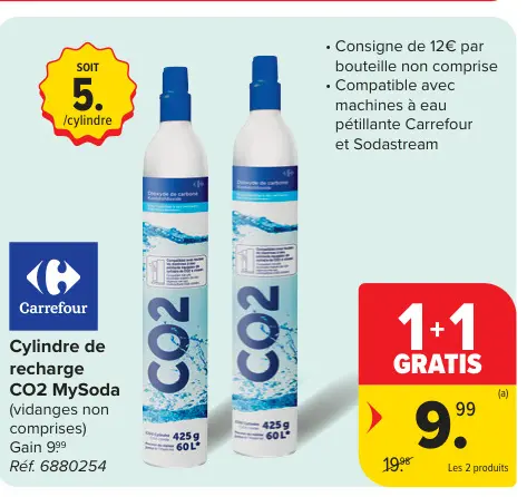 Offre: Cylindre de recharge CO2 MySoda