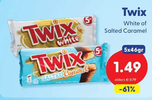 Aanbieding: Twix White of Salted Caramel