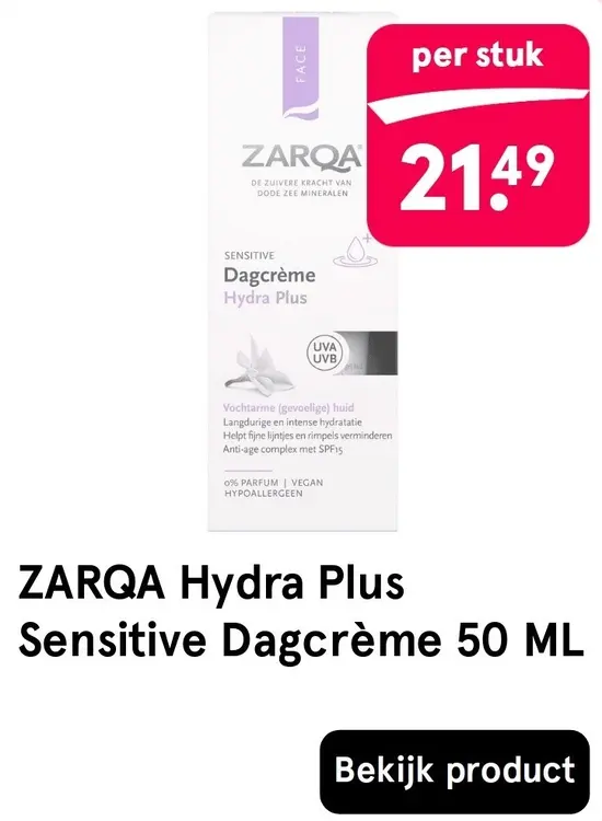 Aanbieding: Hydra Plus Sensitive Dagcrème 50 ML