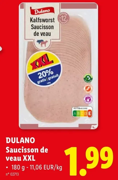 Offre: Saucisson de veau XXL