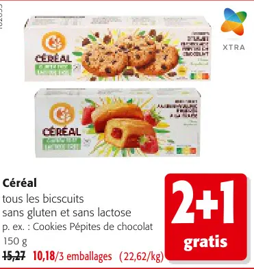 Offre: Céréal tous les biscuits sans gluten et sans 