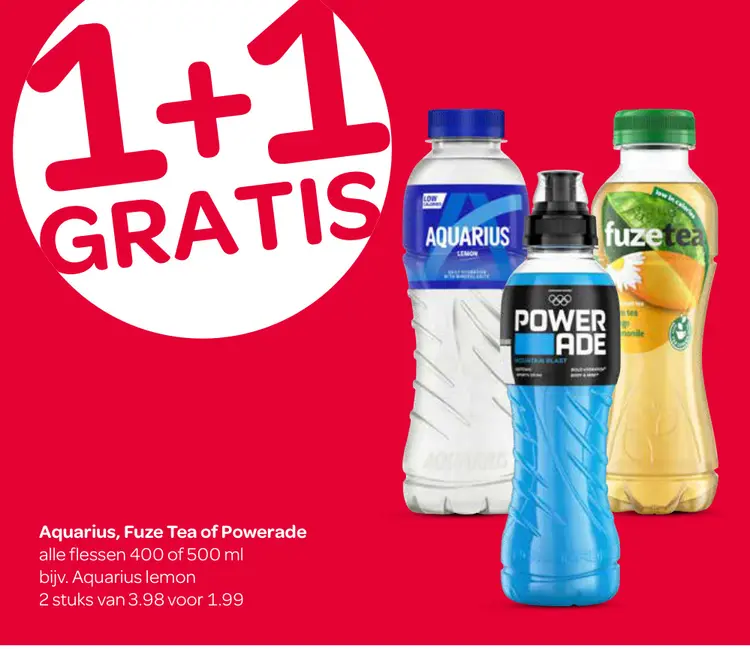 Aanbieding: Aquarius, Fuze Tea of Powerade
