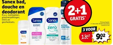 Aanbieding: Sanex bad, douche en deodorant