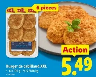 Offre: Burger de cabillaud XXL