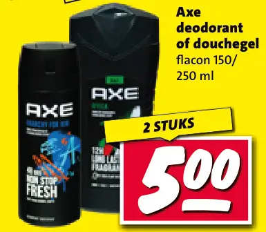 Aanbieding: Axe deodorant of douchegel