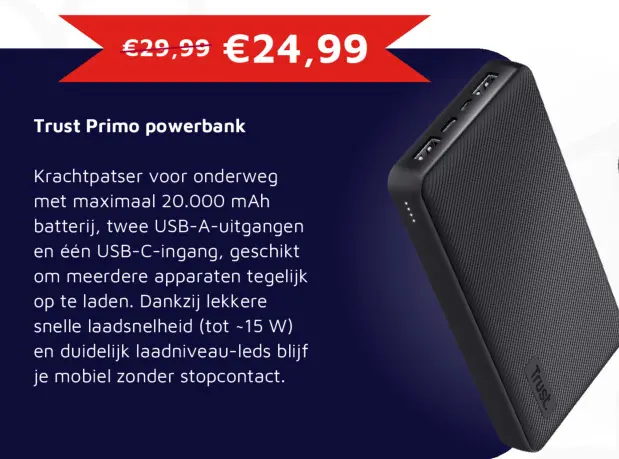 Aanbieding: Trust Primo Powerbank