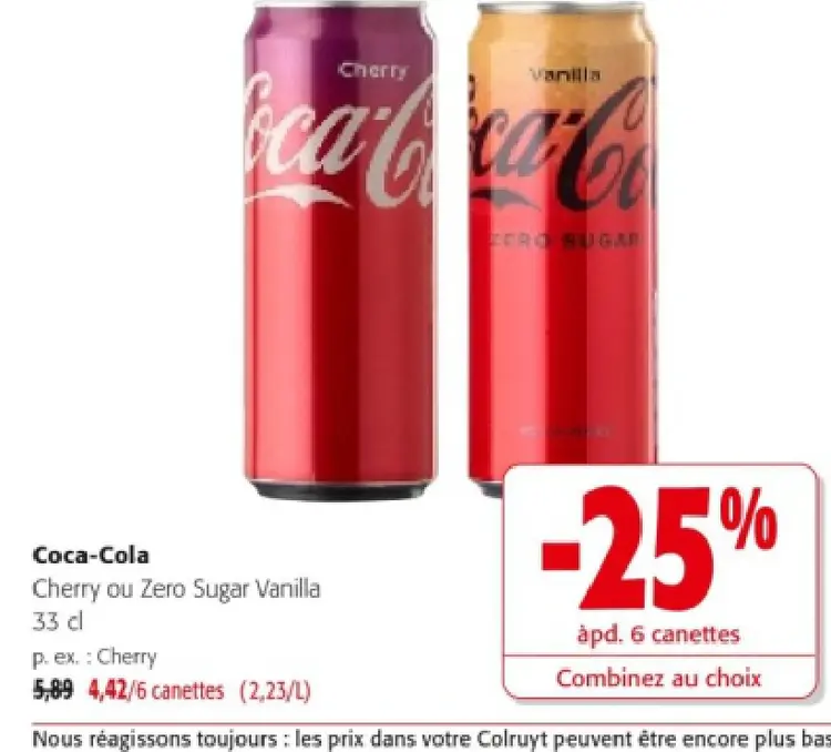 Offre: Coca-Cola Cherry ou Zero Sugar Vanilla