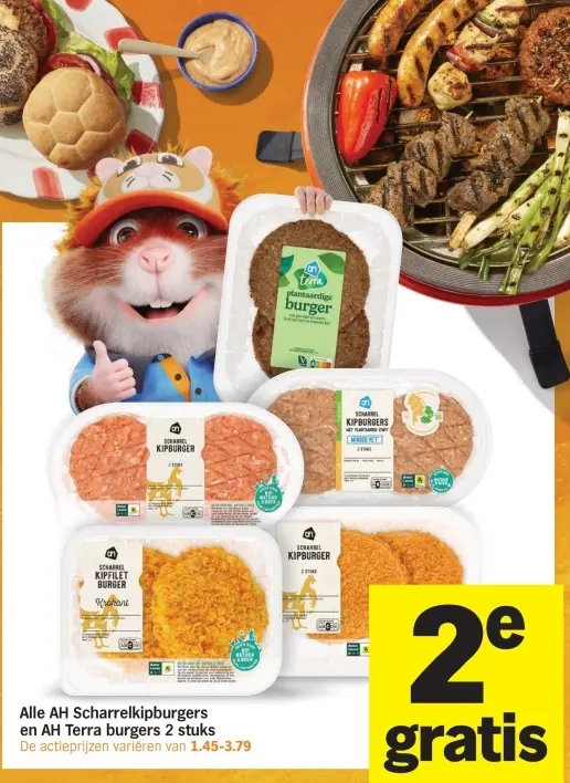 Aanbieding: AH Scharrelkipburgers en AH Terra burgers