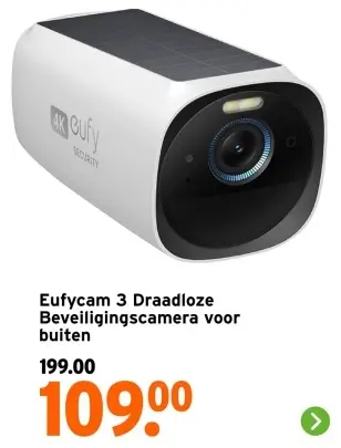 Aanbieding: Eufycam 3 Draadloze Beveiligingscamera voor buiten
