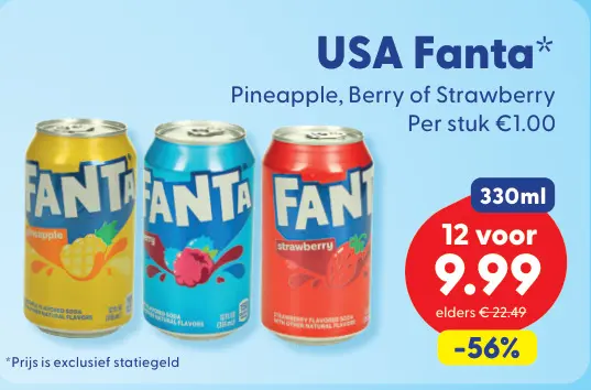 Aanbieding: Fanta Pineapple, Berry or Strawberry