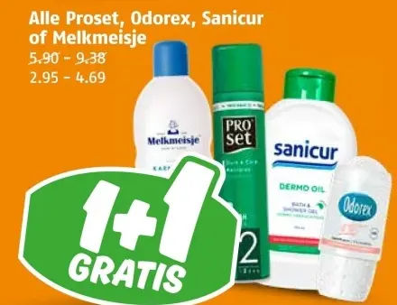 Aanbieding: Proset, Odorex, Sanicur of Melkmeisje