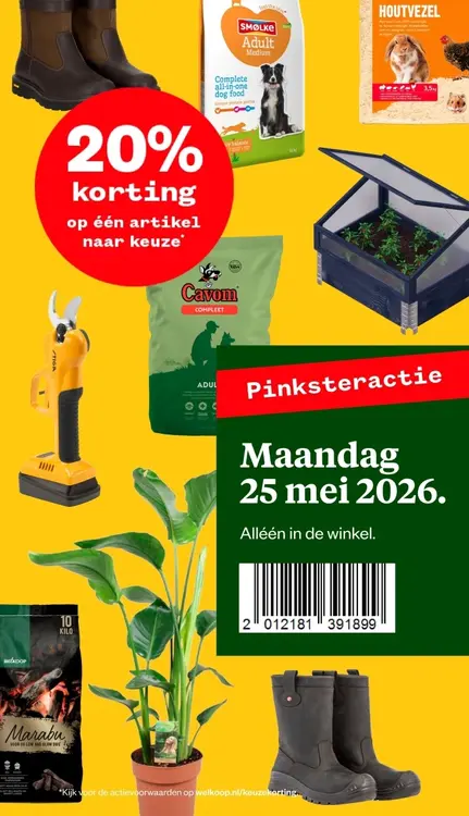 Aanbieding: 20% korting op één artikel naar keuze