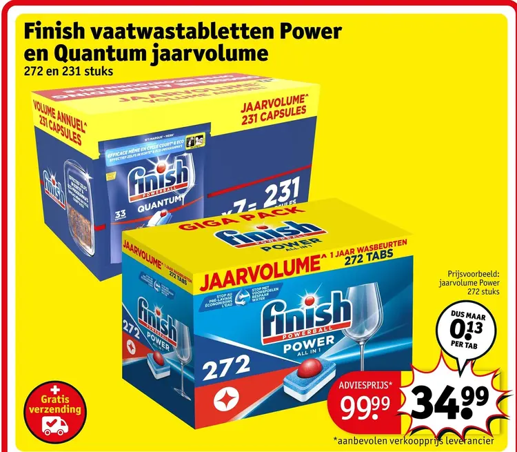 Aanbieding: Finish vaatwastabletten Power en Quantum jaarvolume