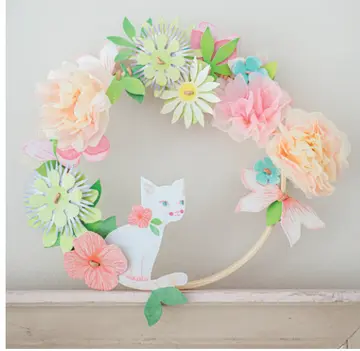 Offre: Couronne de fleurs à monter soi-même Chat