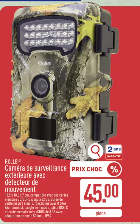 Offre: Caméra de surveillance extérieure avec détecteur de mouvement