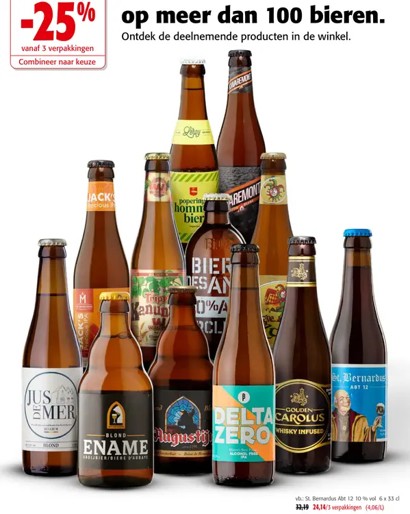Promotie: 25% korting op meer dan 100 bieren