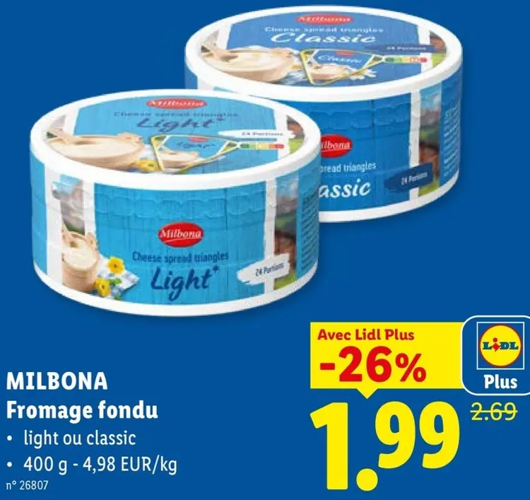 Offre: Fromage fondu