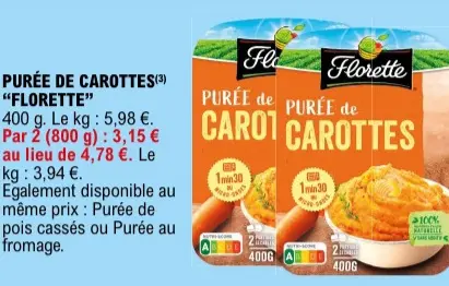 Offre: Purée de carottes