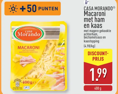 Promotie: Macaroni met ham en kaas