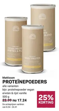 Aanbieding: Mattisson PROTEÏNEPOEDERS