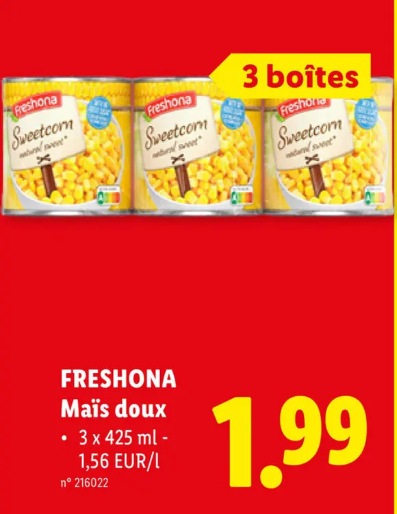 Offre: Maïs doux