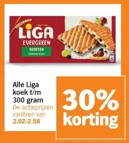 Aanbieding: Alle Liga koek t/m 300 gram