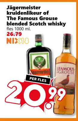 Aanbieding: Jägermeister kruidenlikeur of The Famous Grou