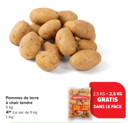 Offre: Pommes de terre à chair tendre