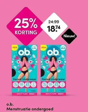Aanbieding: o.b. Menstruatie ondergoed