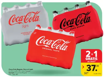 Offre: Coca-Cola Regular, Zero et Light