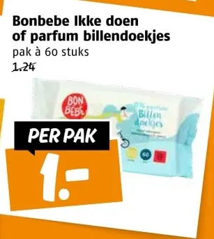 Aanbieding: Ikke doen of parfum billendoekjes