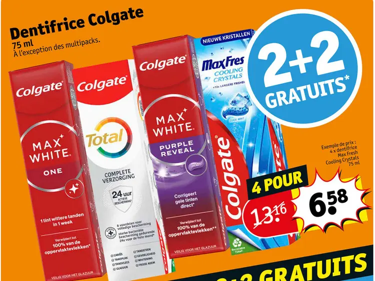 Offre: Dentifrice Colgate