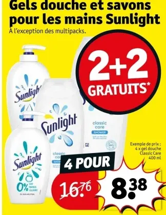 Offre: Gels douche et savons pour les mains